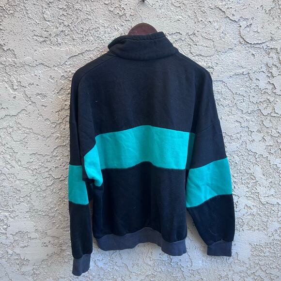 Vintage Lake Tahoe Half Zip Sweatshirt Teal Black Pullover Size XL - Picture 2 of 3